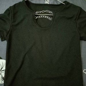 Summer fashion high-waisted short-sleeved T-shirt for women